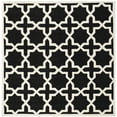 thumbnail image 1 of SAFAVIEH Chatham Giovanni Geometric Wool Area Rug, Black/Ivory, 7' x 7' Square, 1 of 5