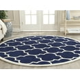thumbnail image 1 of SAFAVIEH Chatham Gavin Geometric Wool Area Rug, Dark Blue/Ivory, 4' x 4' Round, 1 of 10