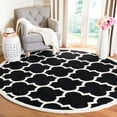 thumbnail image 1 of SAFAVIEH Chatham Gavin Geometric Wool Area Rug, Black/Ivory, 7' x 7' Round, 1 of 7