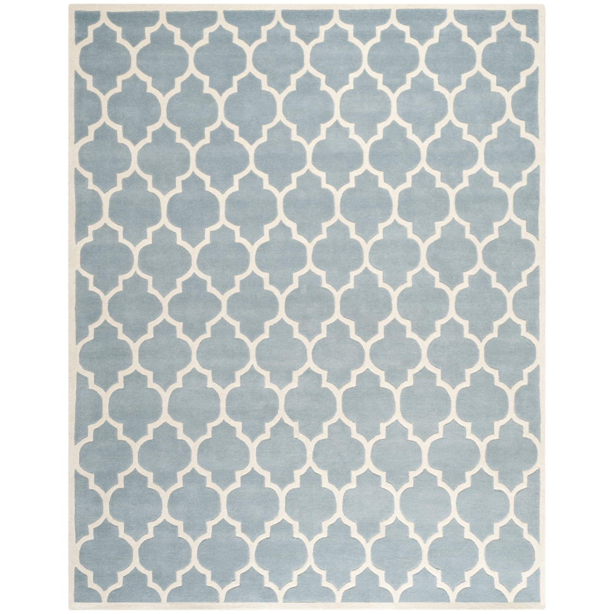 Hand-Tufted Blue Ivory Wool Runner Rug 2'3" X 7'