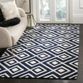 thumbnail image 1 of SAFAVIEH Chatham Eric Geometric Wool Area Rug, Dark Blue/Ivory, 7' x 7' Square, 1 of 8