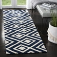 thumbnail image 1 of SAFAVIEH Chatham Eric Geometric Wool Runner Rug, Dark Blue/Ivory, 2'3" x 7', 1 of 8