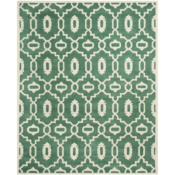 SAFAVIEH Chatham CHT745T Handmade Teal / Ivory Rug