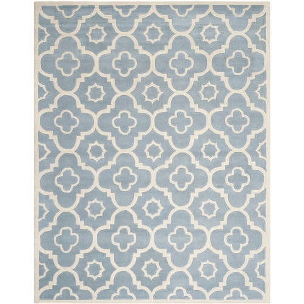 Handmade Blue and Ivory Wool Tufted 4' x 6' Rug