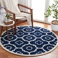 thumbnail image 1 of SAFAVIEH Chatham Diego Geometric Wool Area Rug, Dark Blue/Ivory, 5' x 5' Round, 1 of 7