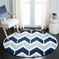 thumbnail image 1 of SAFAVIEH Chatham Gresham Geometric Wool Area Rug, Dark Blue/Light Blue, 5' x 5' Round, 1 of 6