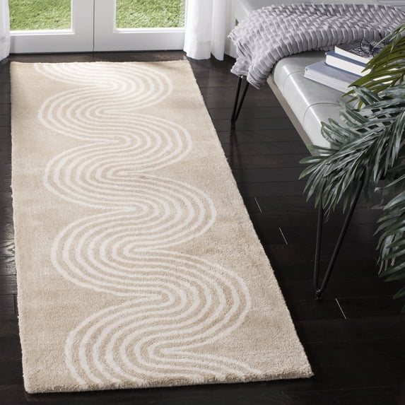 SAFAVIEH Chatham Jasmyn Geometric Wool Runner Rug, Beige/Ivory, 2'3" x 7'
