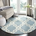 thumbnail image 1 of SAFAVIEH Chatham Karina Geometric Wool Area Rug, Blue/Ivory, 5' x 5' Round, 1 of 8