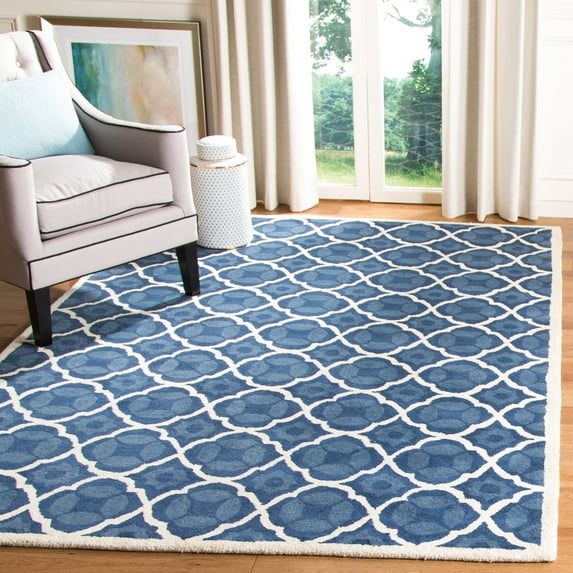 SAFAVIEH Chatham David Geometric Area Rug, Blue/Ivory, 3' x 5'