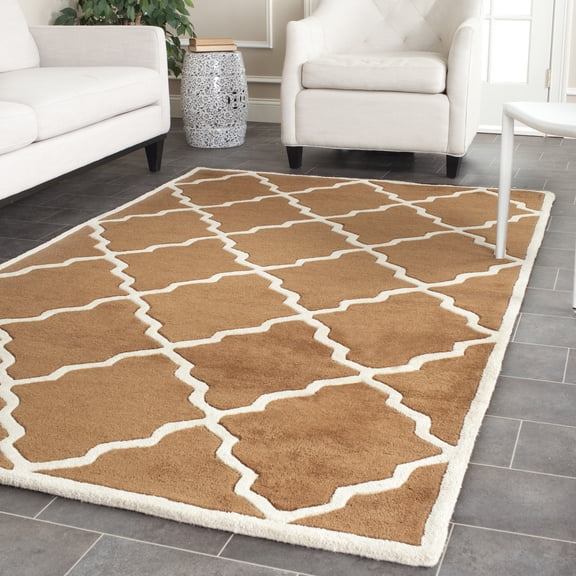 SAFAVIEH Chatham Clinton Geometric Wool Area Rug, Brown, 6' x 9'