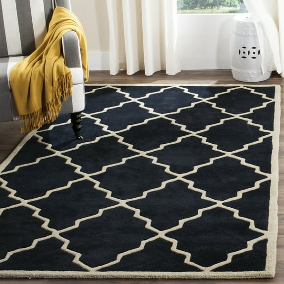 SAFAVIEH Chatham Clinton Geometric Wool Area Rug, Dark Blue, 2' x 3'
