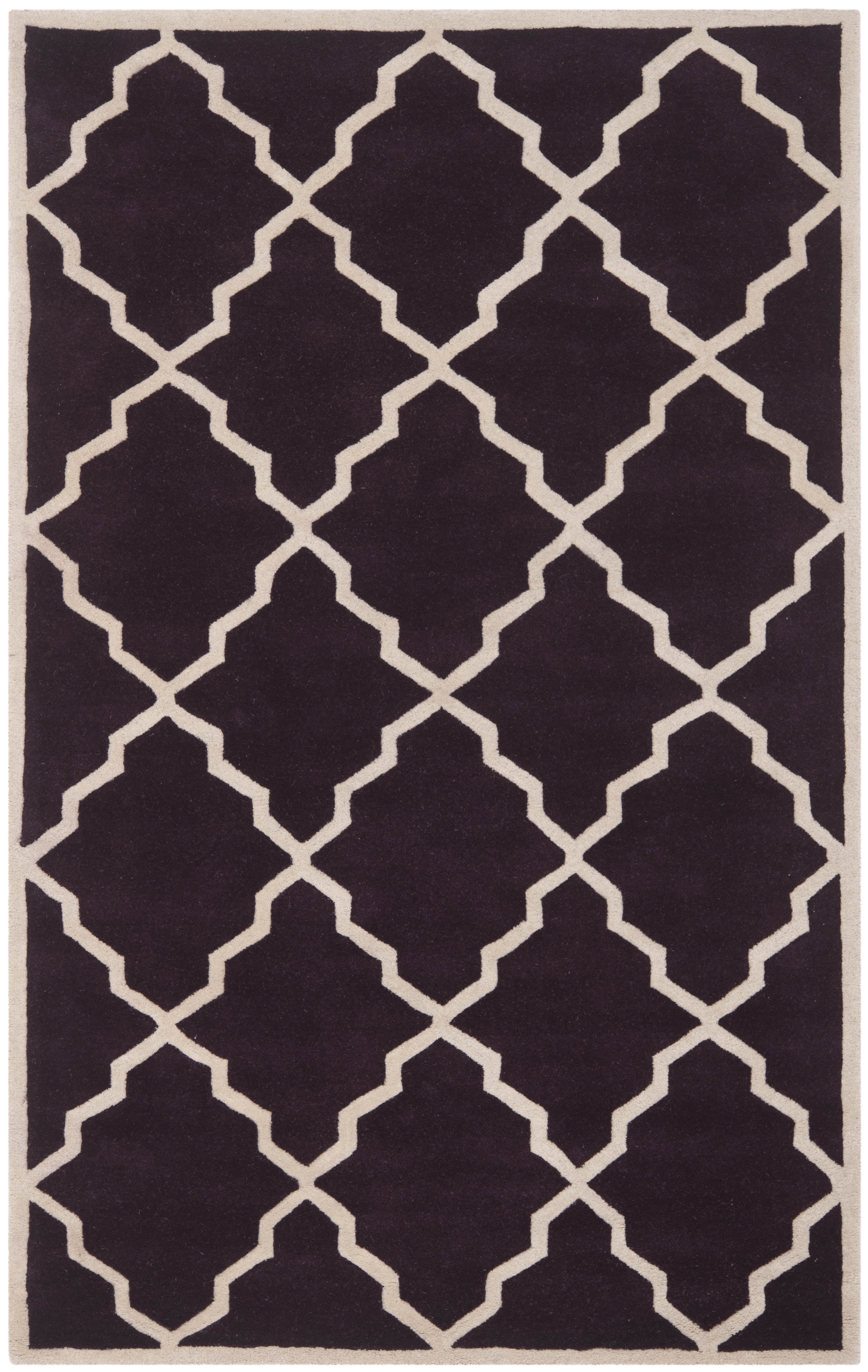 Hand-Tufted Elegance Dark Blue Wool 5' x 8' Rectangular Rug