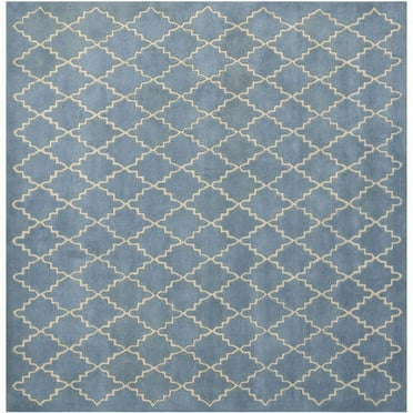 SAFAVIEH Chatham Dennis Geometric Wool Area Rug, Blue/Grey, 2' x 3'