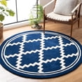 thumbnail image 1 of SAFAVIEH Chatham Dustin Geometric Wool Area Rug, Navy/Ivory, 5' x 5' Round, 1 of 10