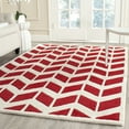 thumbnail image 1 of SAFAVIEH Chatham Easton Zigzag Stripes Wool Area Rug, Red/Ivory, 5' x 8', 1 of 5