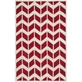 thumbnail image 1 of SAFAVIEH Chatham Easton Zigzag Stripes Wool Area Rug, Red/Ivory, 6' x 9', 1 of 1