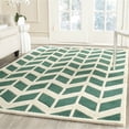 thumbnail image 1 of SAFAVIEH Chatham Easton Zigzag Stripes Wool Area Rug, Teal/Ivory, 8' x 10', 1 of 6