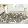 thumbnail image 1 of SAFAVIEH Chatham Ethan Geometric Wool Area Rug, Dark Gray/Ivory, 5' x 5' Round, 1 of 7