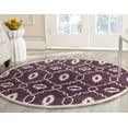 thumbnail image 1 of SAFAVIEH Chatham Ethan Geometric Wool Area Rug, Purple/Ivory, 5' x 5' Round, 1 of 8