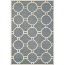 SAFAVIEH Chatham Felix Geometric Wool Area Rug, Blue/Ivory, 5' x 8'