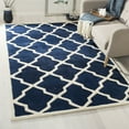 thumbnail image 1 of SAFAVIEH Chatham Franklin Geometric Wool Area Rug, Dark Blue/Ivory, 3' x 5', 1 of 7