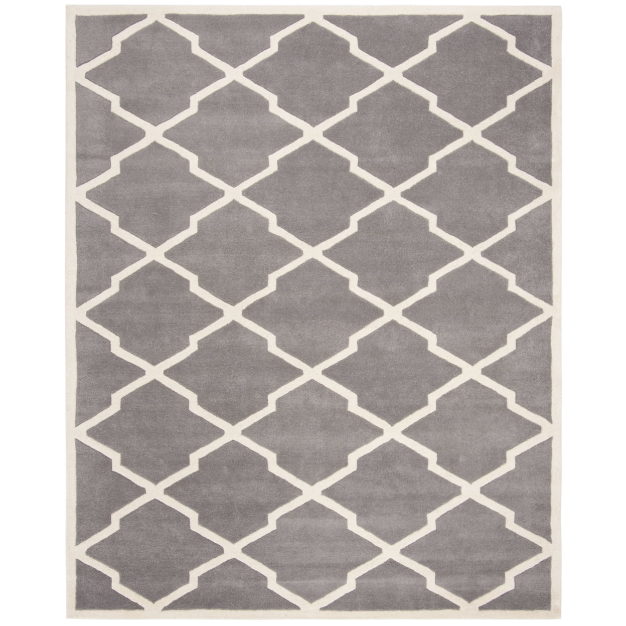 Hand-tufted Off-White Wool 5' Square Non-slip Area Rug