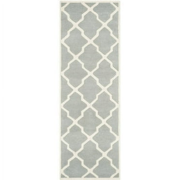 SAFAVIEH Chatham Franklin Geometric Wool Runner Rug, Grey/Ivory, 2'3" x 11'
