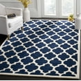 thumbnail image 1 of SAFAVIEH Chatham Freddy Geometric Wool Area Rug, Dark Blue/Ivory, 4' x 6', 1 of 8