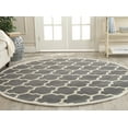 thumbnail image 1 of SAFAVIEH Chatham Freddy Geometric Wool Area Rug, Dark Gray/Ivory, 5' x 5' Round, 1 of 10