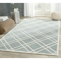 SAFAVIEH Chatham Gary Geometric Wool Area Rug, Blue/Ivory, 5' x 8'