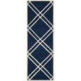 thumbnail image 1 of SAFAVIEH Chatham Gary Geometric Wool Runner Rug, Dark Blue/Ivory, 2'3" x 7', 1 of 10