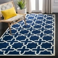 thumbnail image 1 of SAFAVIEH Chatham Giovanni Geometric Wool Area Rug, Dark Blue/Ivory, 4' x 4' Square, 1 of 10