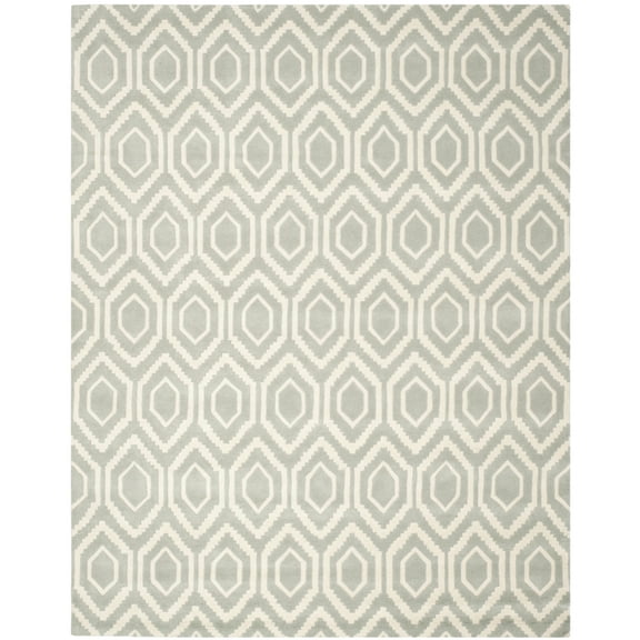 SAFAVIEH Chatham Graham Geometric Wool Area Rug, Grey/Ivory, 8'9" x 12'