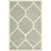 SAFAVIEH Chatham Greg Geometric Wool Area Rug, Gray/Ivory, 2' x 3'