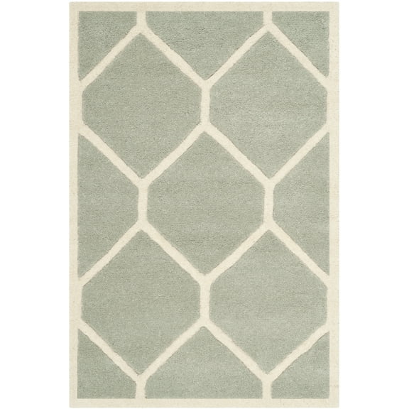 SAFAVIEH Chatham Greg Geometric Wool Area Rug, Gray/Ivory, 2' x 3'