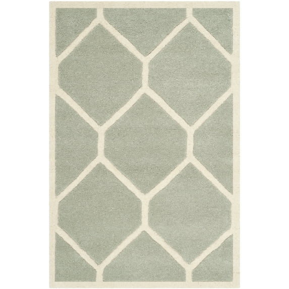 SAFAVIEH Chatham Greg Geometric Wool Area Rug, Gray/Ivory, 2' x 3'
