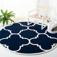 thumbnail image 1 of SAFAVIEH Chatham Hayden Geometric Wool Area Rug, Dark Blue/Ivory, 5' x 5' Round, 1 of 8