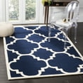 thumbnail image 1 of SAFAVIEH Chatham Hayden Geometric Wool Area Rug, Dark Blue/Ivory, 8'9" x 8'9" Square, 1 of 8