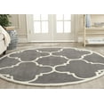 thumbnail image 1 of SAFAVIEH Chatham Hayden Geometric Wool Area Rug, Dark Gray/Ivory, 4' x 4' Round, 1 of 8
