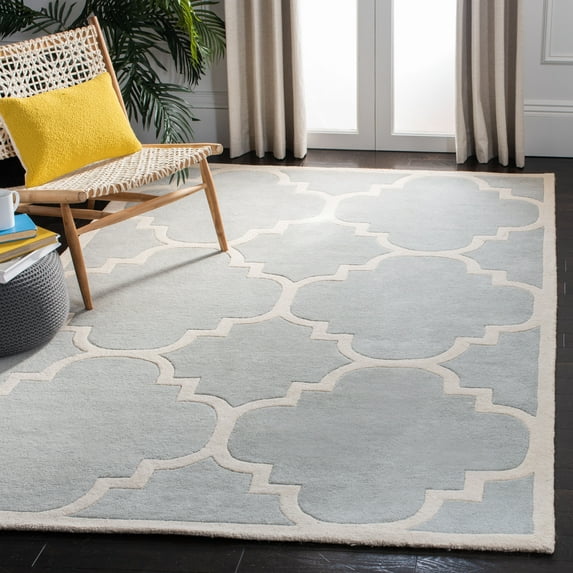 SAFAVIEH Chatham Hayden Geometric Wool Area Rug, Gray/Ivory, 11' x 15'