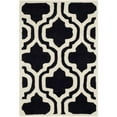 thumbnail image 1 of SAFAVIEH Chatham Henry Geometric Quatrefoil Wool Area Rug, Black/Ivory, 5' x 5' Round, 1 of 10