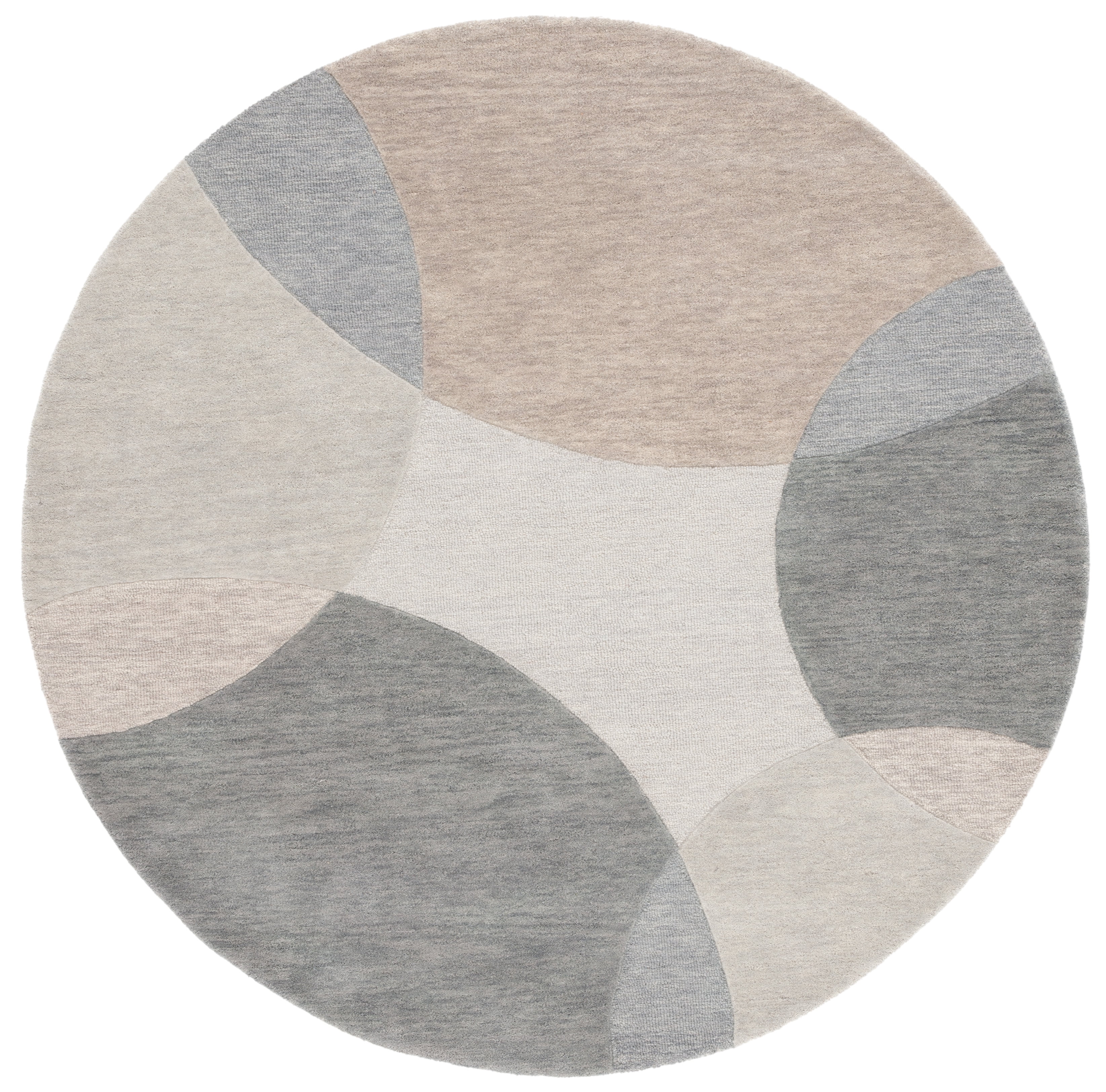 SAFAVIEH Chatham Hermite Geometric Area Rug, Ivory/Grey, 6' x 6' Round