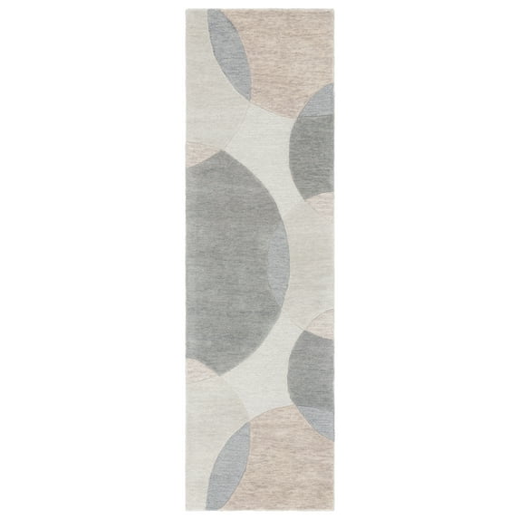 SAFAVIEH Chatham Hermite Geometric Runner Rug, Ivory/Grey, 2'3" x 8'