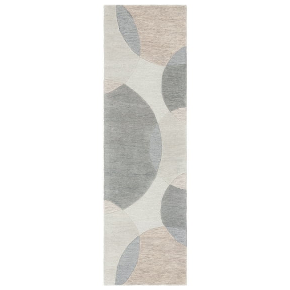 SAFAVIEH Chatham Hermite Geometric Runner Rug, Ivory/Grey, 2'3" x 8'