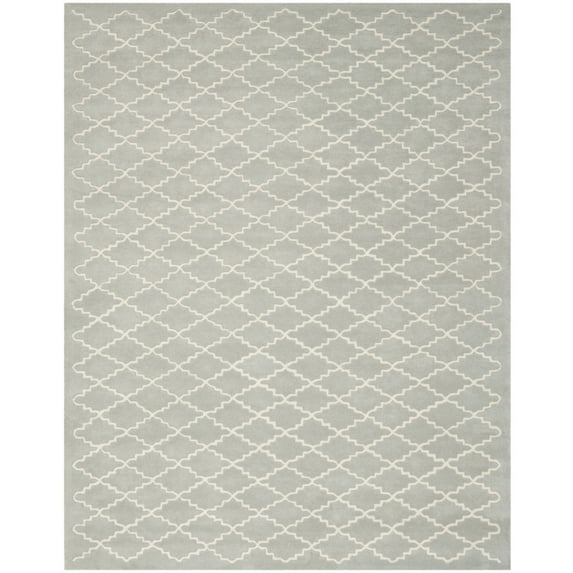 SAFAVIEH Chatham Howard Geometric Wool Area Rug, Light Blue/Ivory, 6' x 9'