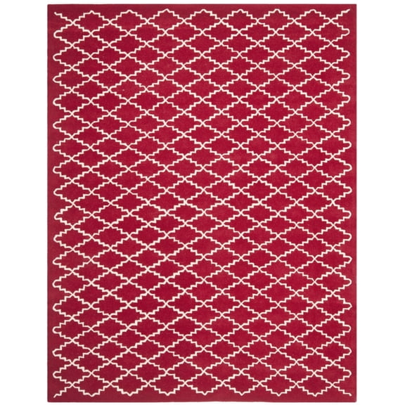 SAFAVIEH Chatham Howard Geometric Wool Area Rug, Red/Ivory, 2' x 3'
