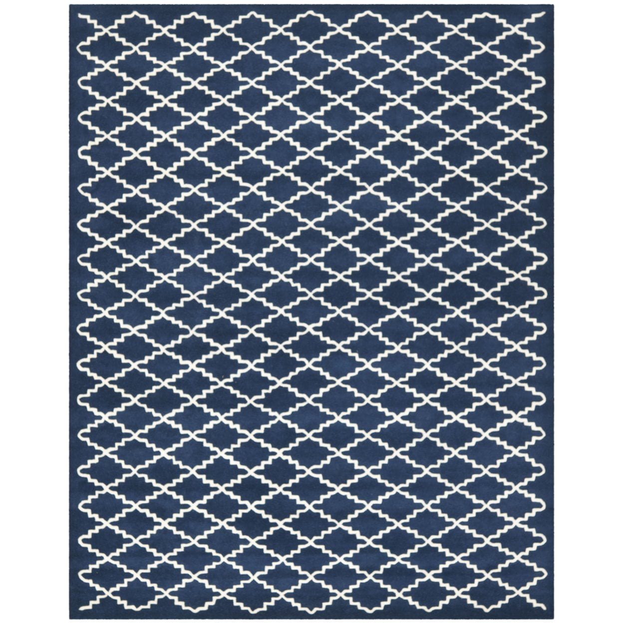 SAFAVIEH Chatham Howard Geometric Wool Runner Rug, Dark Blue/Ivory, 2'3" x 5'
