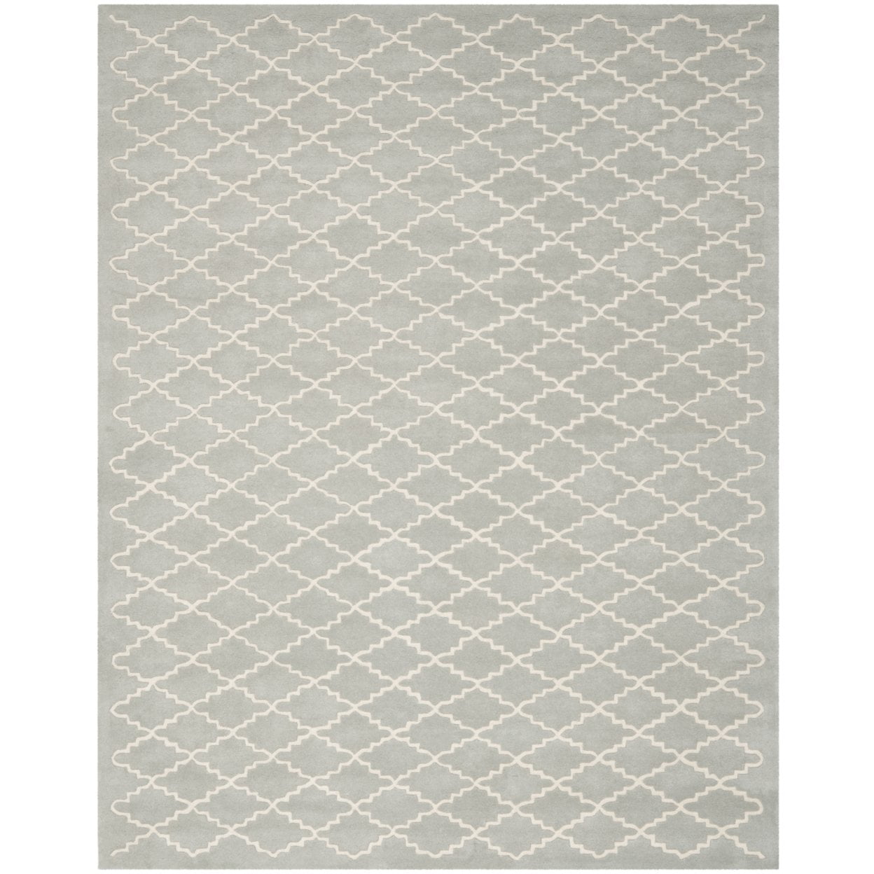 Gray Hand-Tufted Wool Geometric Runner Rug 2'3" x 5'