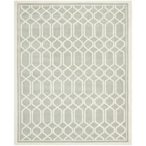 SAFAVIEH Chatham Hudson Geometric Wool Area Rug, Grey/Ivory, 5' x 5' Round