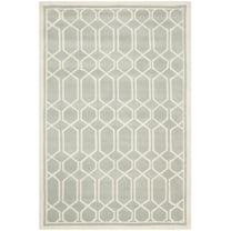 SAFAVIEH Chatham Hudson Geometric Wool Area Rug, Grey/Ivory, 6' x 9'